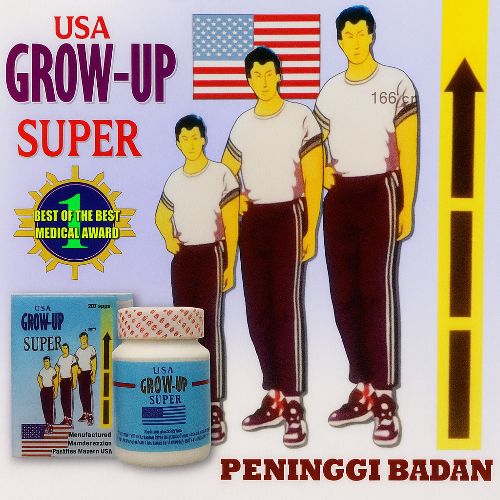 Grow Up USA Original 100% Asli Obat Peninggi Badan Paling Ampuh - GROW UP SUPER USA TERBUKTI HASIL S