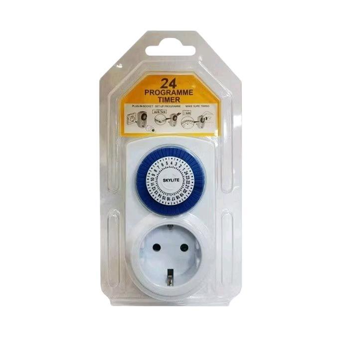 Skylite Ms 320 Stop Kontak Timer Analog 24 Jam 24 Hours Timer Switch Manual Time Controller Plug Soc