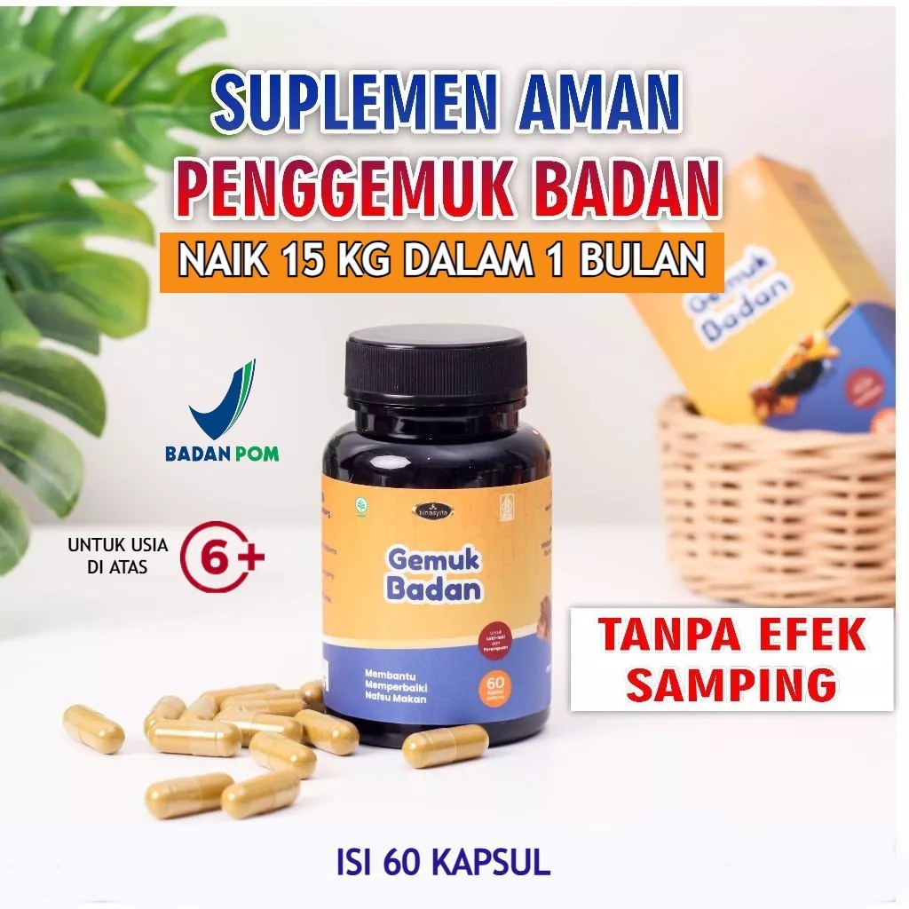 Obat Gemuk Badan Permanen 12kg Seminggu Penggemuk Badan Herbal Vitamin Nafsu Makan Ampuh