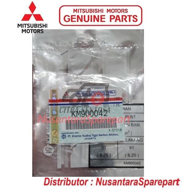 STIKER LABEL UKURAN BAN MITSUBISHI L300 ORIGINAL KM900042 L300 - Spesifikasi PASS