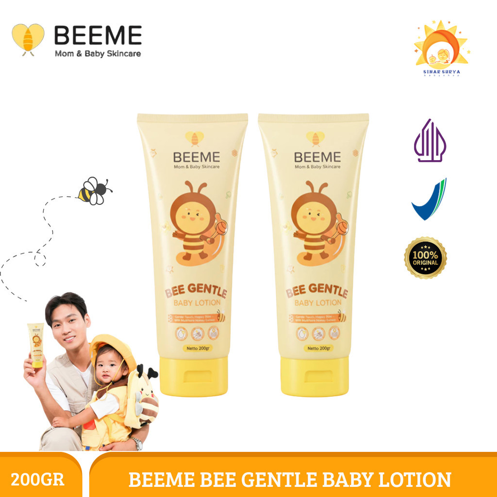 Beeme Baby Lotion Cream 200ml Original – Krim Bayi Muka & Badan | Pelembap Kulit Bayi Kering & Sensi