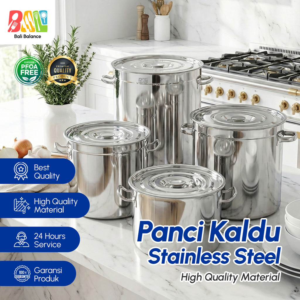 Bali Balance Kuali Panci Besar Sup Panci Rebus Daging Stainless Steel Tebal Panci Sop Jumbo - TT02