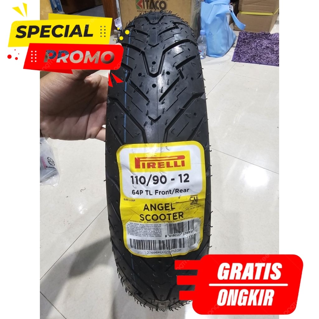 Ban Motor Pirelli Angel Scooter 110/90-12 Tubeless Original untuk Honda Scoopy