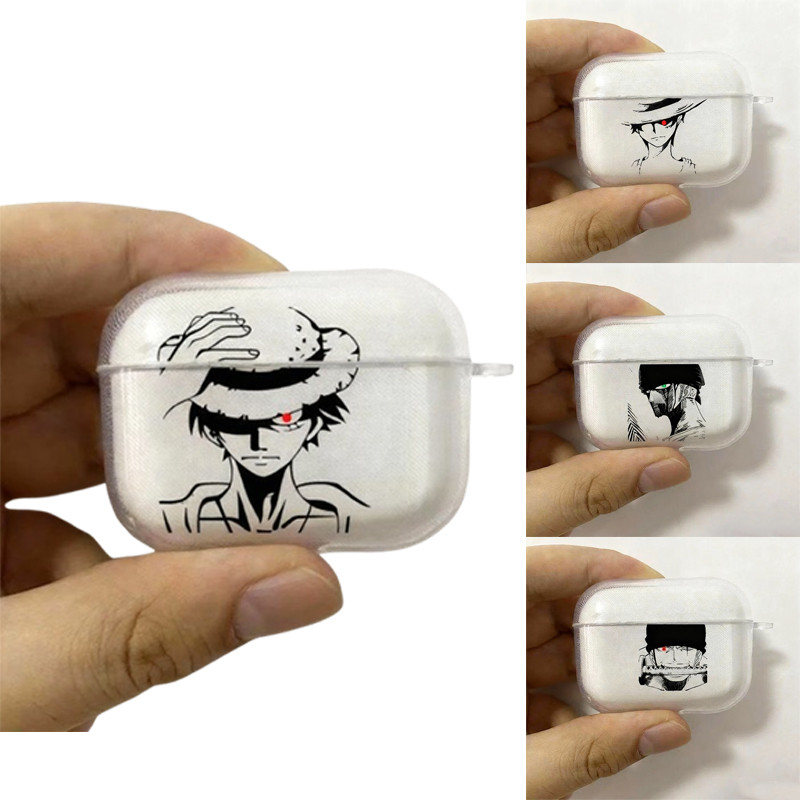 ONE PIECE Luffy Anime Case for Airpods 1 2 Pro 3 Earphone Cover Transparent Soft AirPods Pro2 4 Head