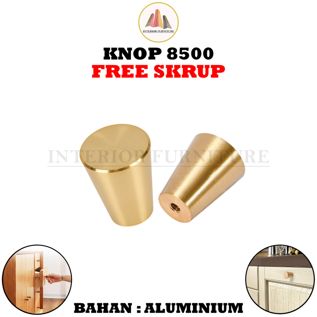 Knob Knop Laci Lemari 8500 Gold Furniture Modern Gagang Pegangan Lemari Dapur Kitchen Set Aluminium