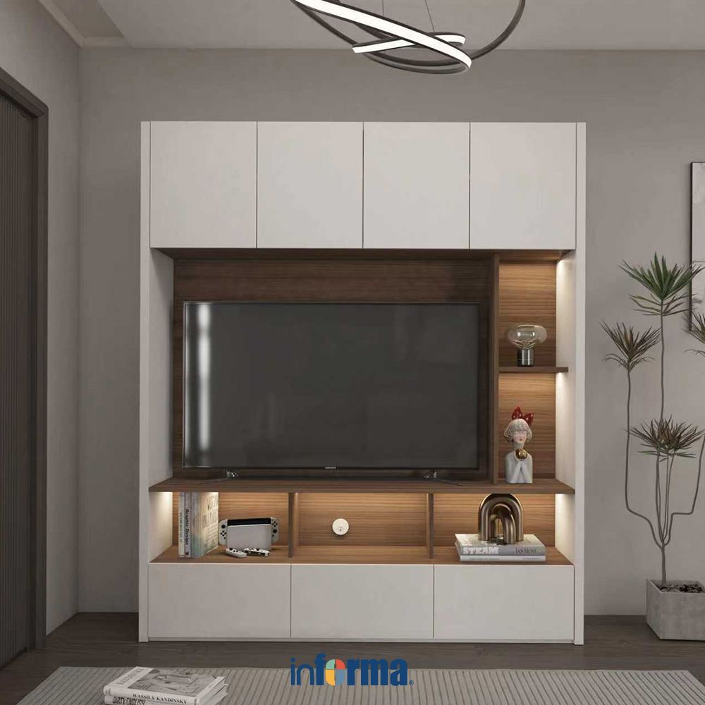 Informa Iora I I Lemari TV Entertainment Walnut - Putih Tv Cabinet Tv Stand Meja Tv Lemari Tv