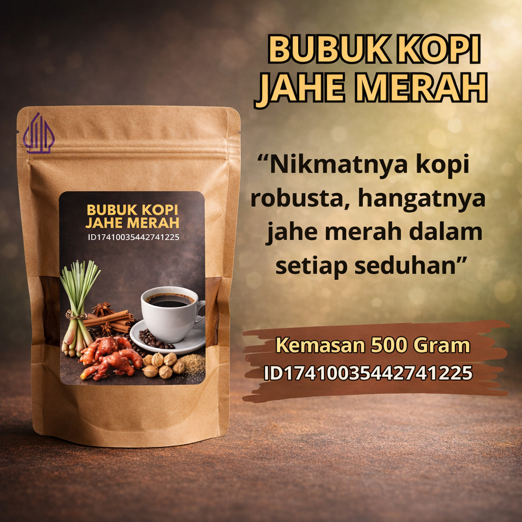 Bubuk kopi Jahe merah nikmat hangat dan lezat Kemasan 500 Gram Kopi bubuk jahe merah murah bubuk kop