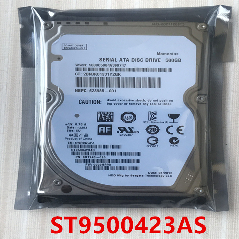 New Original HDD For Seagate 500GB 2.5" 16MB SATA 7200RPM For Notebook HDD For ST9500423AS