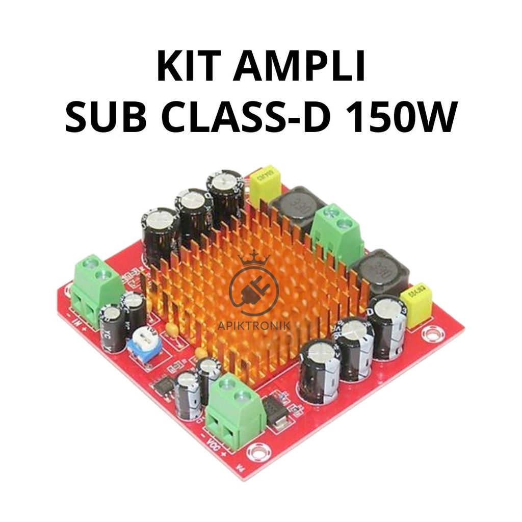 Kit Power Amplifier Mono Subwoofer Class D 150W TPA3116 12–24V DC