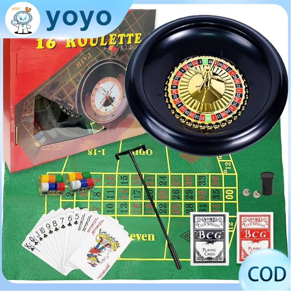 Roulette Casino Set 16 Inch (41cm) Roulette Minum Permainan Roulette Wheel Permainan Rolet Pesta
