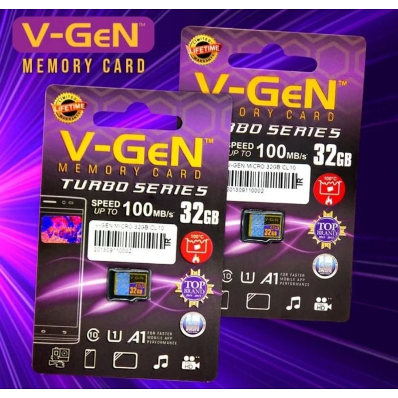 MICRO SD V-GEN 32GB CLASS 10 TURBO 100MBPS ORIGINAL MICROSD MEMORY CARD VGEN HARDISK MMC MEMORY CARD