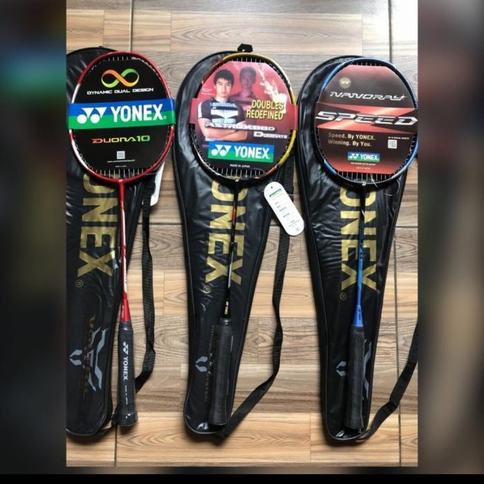 raket badminton yonex carbon + tas