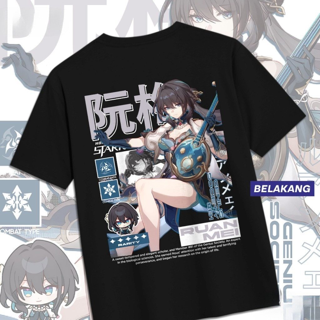 KAOS RUAN MEI HONKAI STARRAIL MIHOYO RUAN MEI HSR DB Kaos Anime Game Wibu Unisex Pria Wanita Atasan