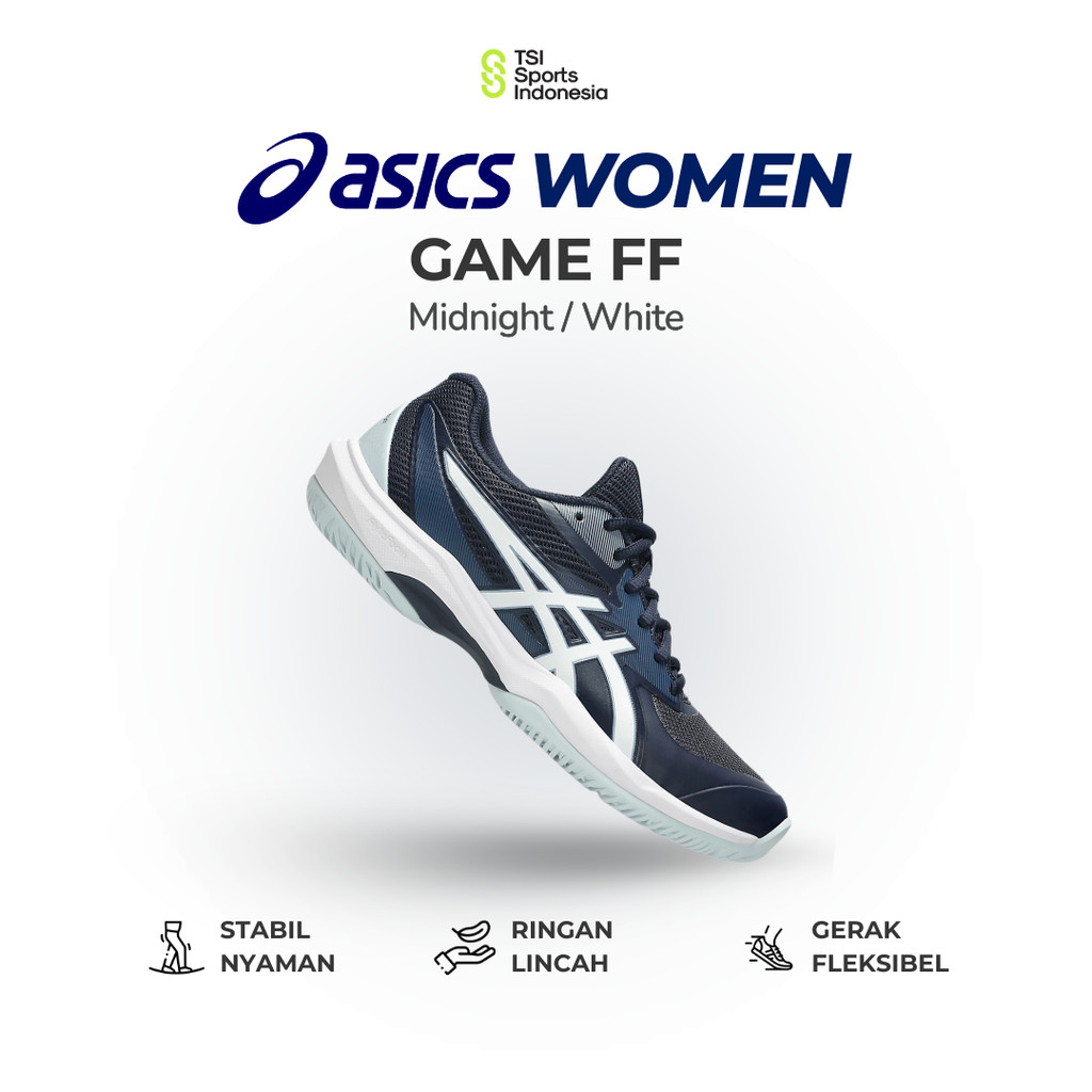 Sepatu Tenis Wanita Asics GAME FF WOMEN / Midnight White / Women Tennis Shoes