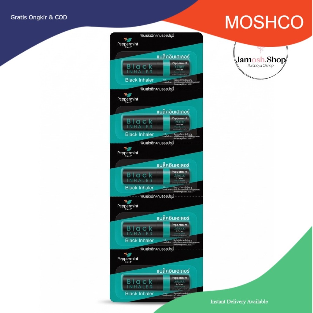 Peppermint Field Black Inhaler 2 in 1 - Original Thailand