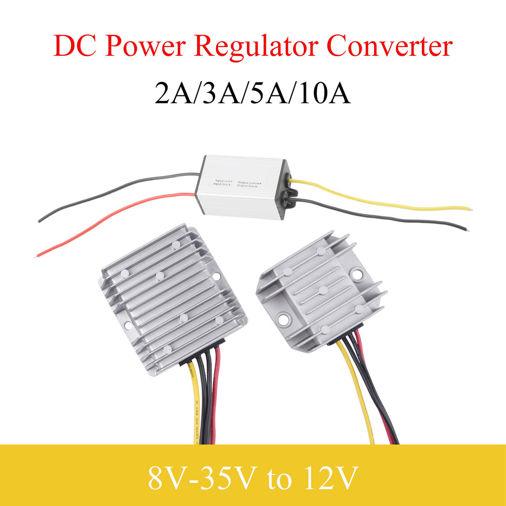 Konverter Daya DC 1*8V-35V ke 12V 2A 3A 5A 10A Stabilizer Tegangan Modul Catu Daya Otomotif Tahan Ai