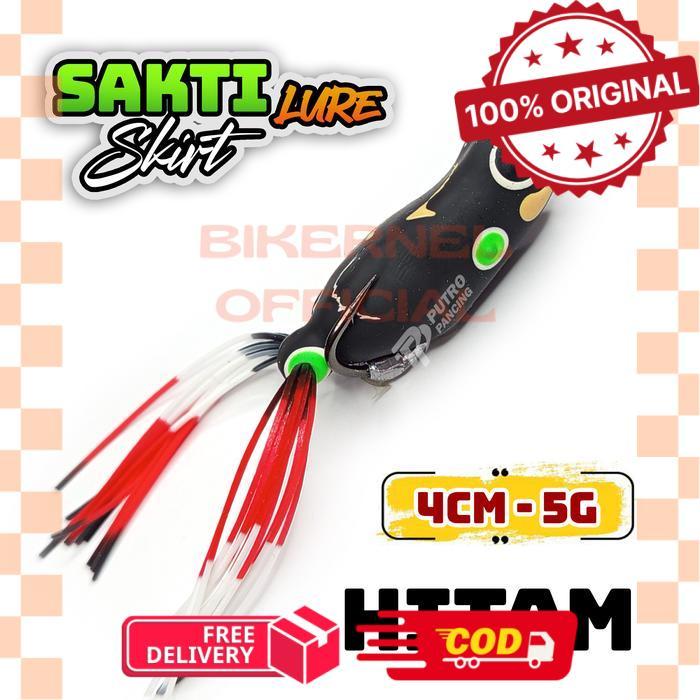 Lure Softfrog SAKTI LURE SKIRT Soft Frog Kodok Katak karet - Hitam