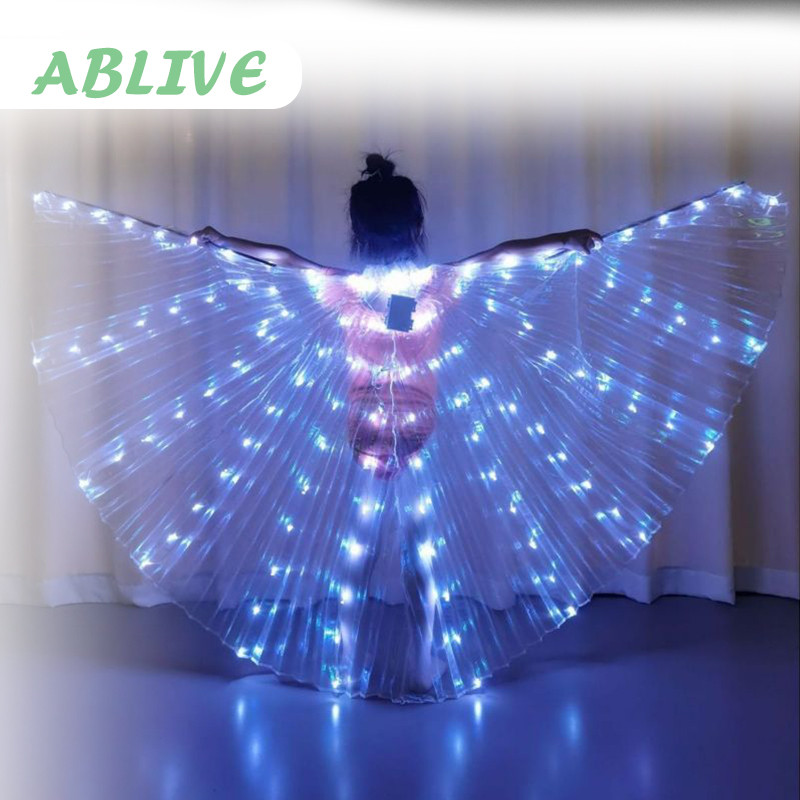 Led Putih Sayap Tari Penari Sayap Malaikat Kostum Sayap Malaikat Anak Aldult Sayap Kerub Belly Dance