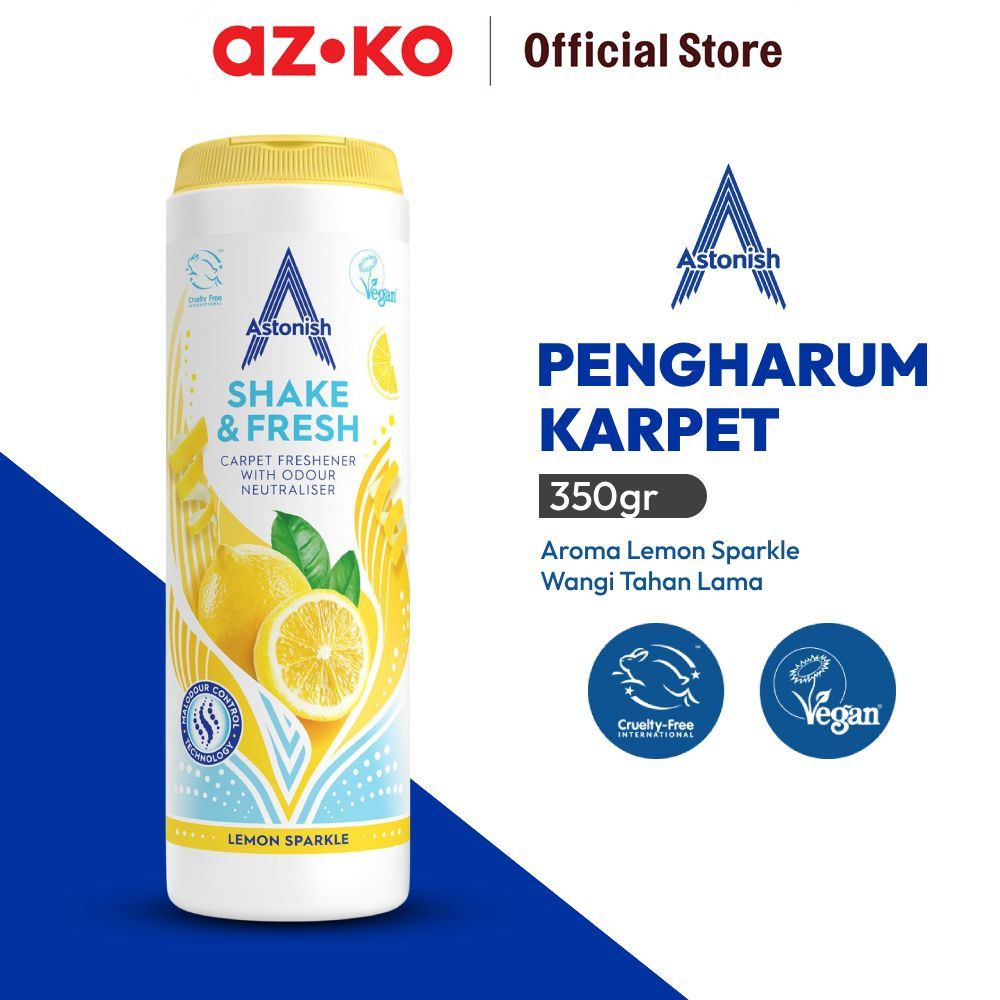 AZKO Astonish Shake N Fresh Lemon Cairan Pengharum Karpet - Putih/Kuning Carpet Freshener Pewangi Ba