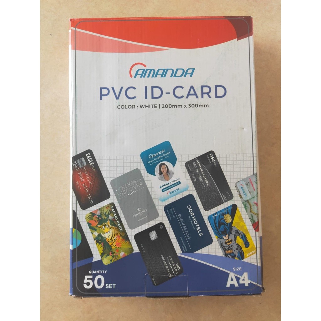 PVC ID CARD INSTANT 50 SHEET TEBAL 0.76MM INKJET A4 BAHAN PVC ID CARD