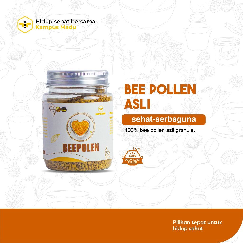 BEE POLLEN ASLI 100 GRAM GRANULE BEE POLEN PROMIL JSR VITAMIN PROGRAM HAMIL JAGA IMUN & KESEHATAN
