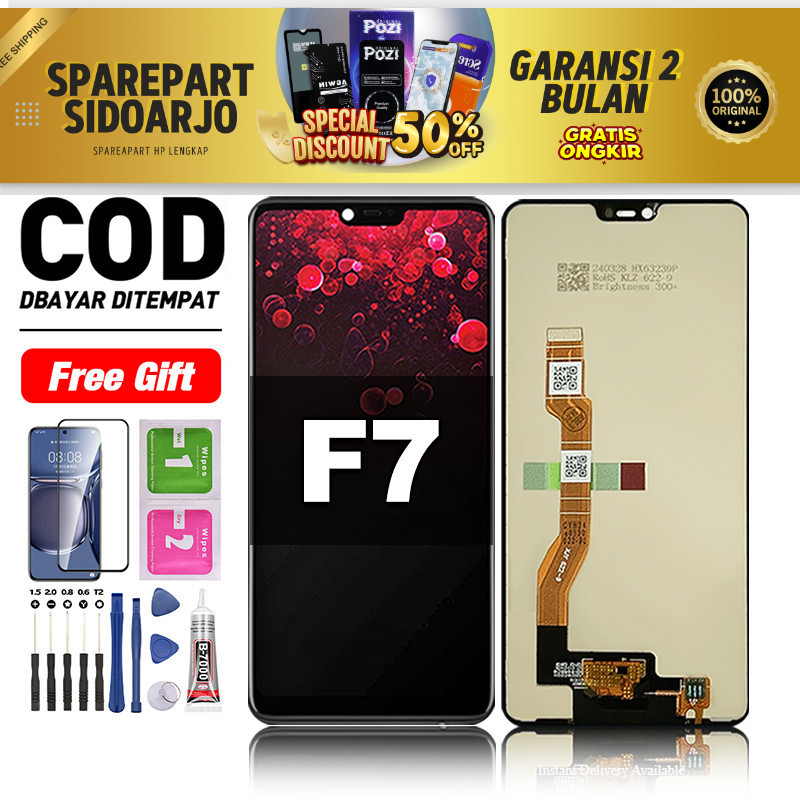 LCD FOR OPPO F7 Fullset hp layar Touchscreen untuk Glass Touch Screen Digitizer COD original free le
