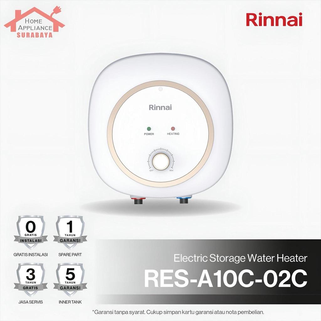 RINNAI RES-A10C-02C Electric Storage Water Heater 10 Liter 200 Watt - Pemanas Air Listrik dilengkapi