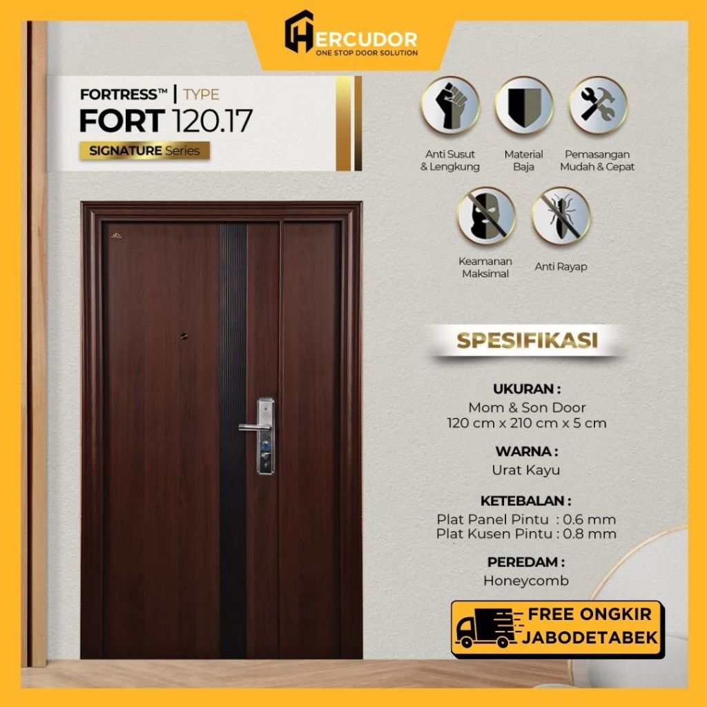 FORTRESS SIGNATURE MS - Pintu Baja Fortress MOTHER and SON 120x210 - Pintu Kamar Pintu Utama Premium