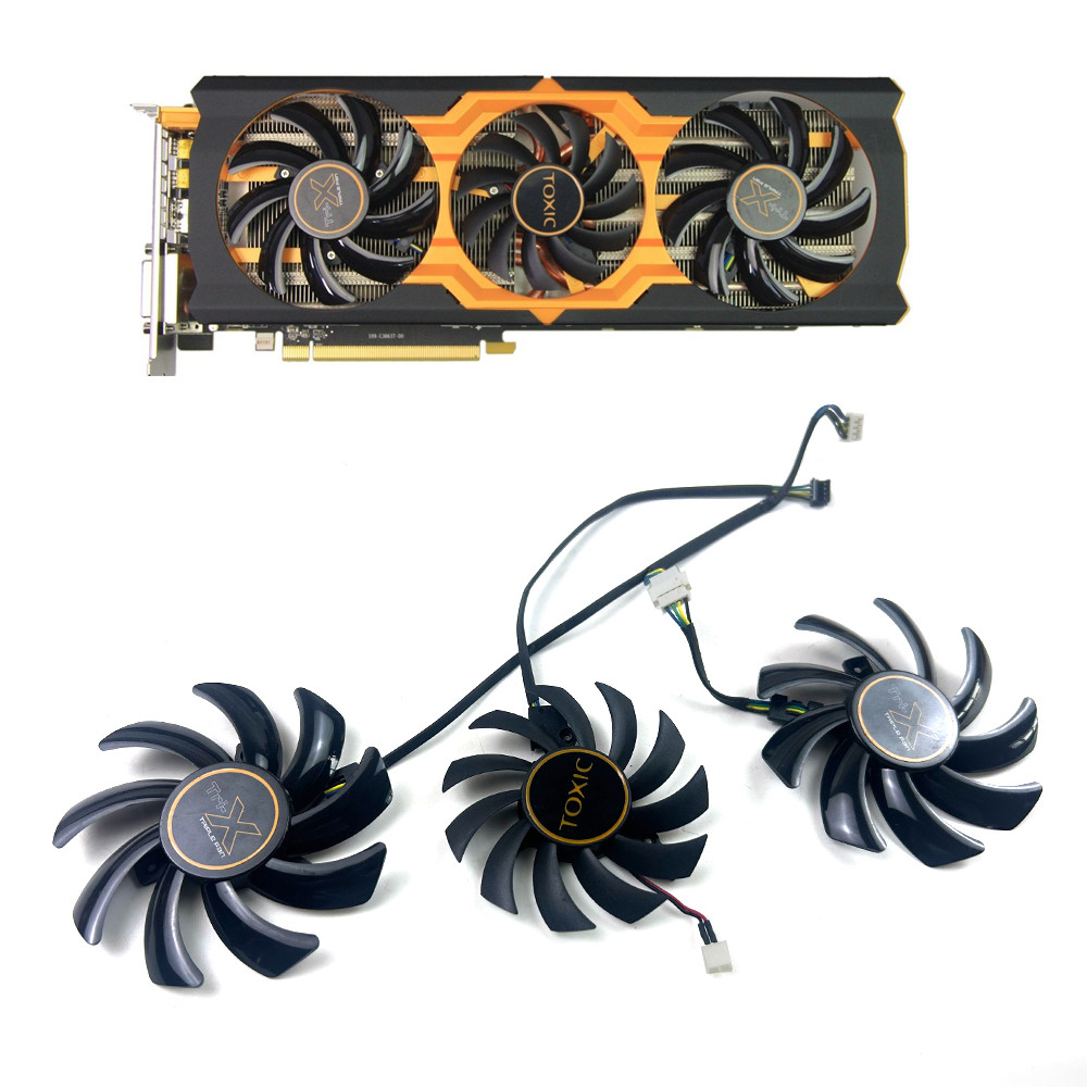 Cooling Fan 85mm FDC110H12S9-C 75MM FD7010H12S 4PIN R9 370X 4G D5 Toxic For Sapphire Radeon Toxic R9
