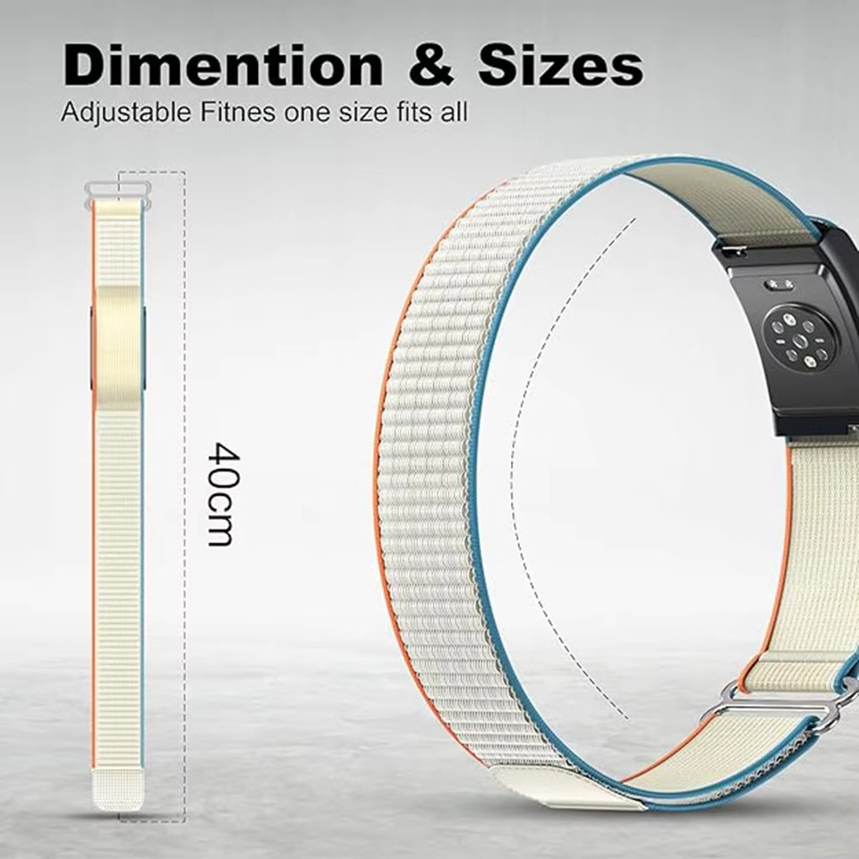 For Amazfit Helio Adjustable Nylon Arm Strap Breathable Sport Bands for Fitness Tracker Replacement 