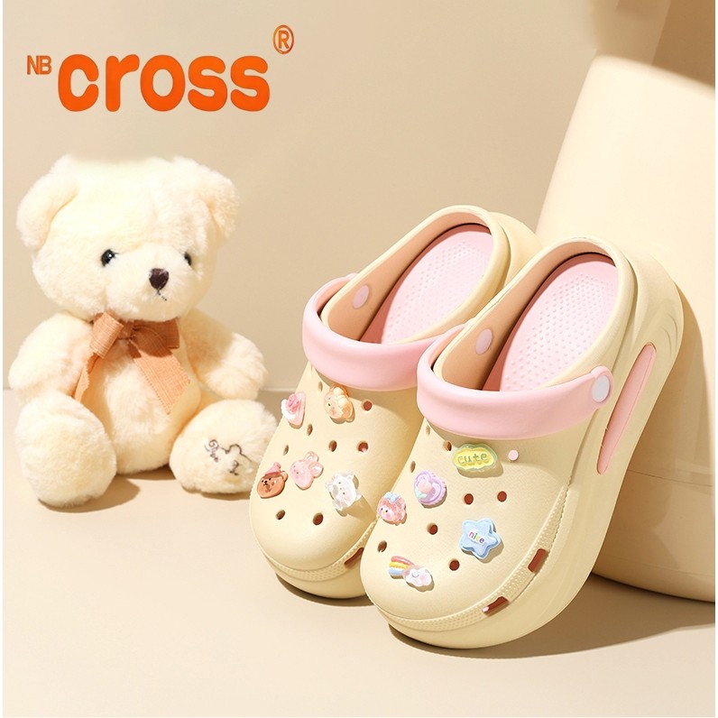 NB Cross Sandal wanita terbaru EVA 6cm dengan sol tebal yang lucu Sandal pantai