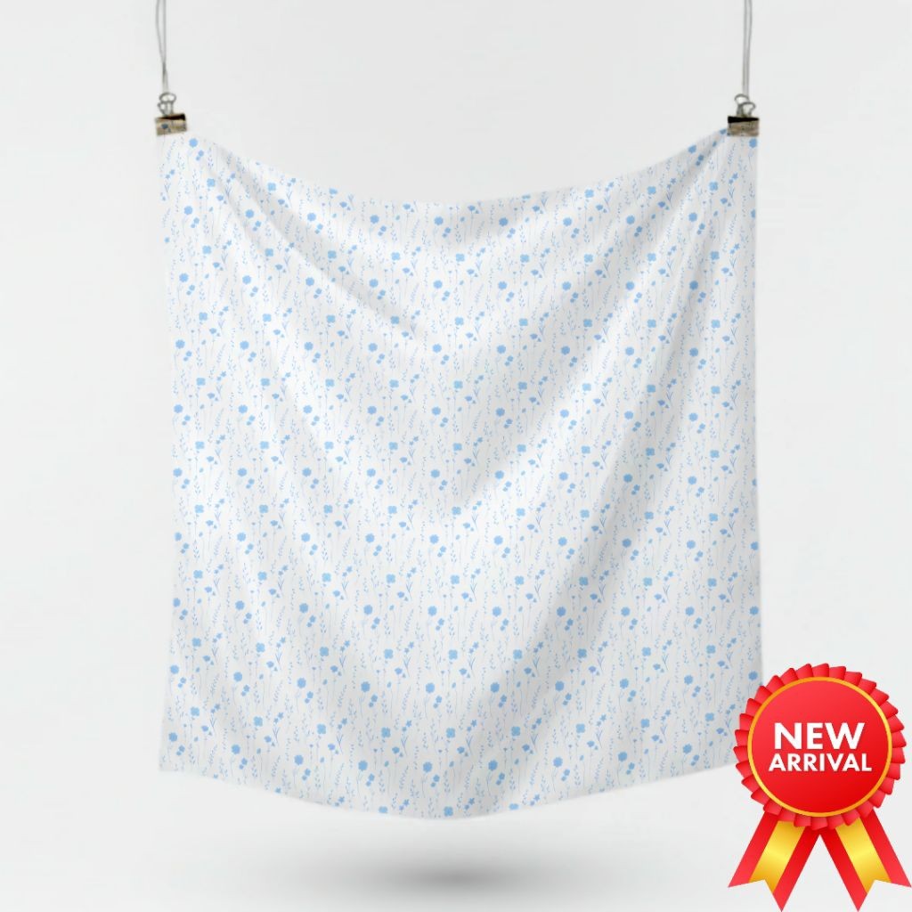 Jilbab Segi Empat  Motif Bunga Banyak Kecil Bahan Voal Premium Pinggiran Laser Cut | Hijab Motif Seg