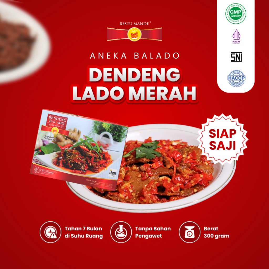(21 guns) [Terlaris] Restu Mande Dendeng Sapi Balado Dendeng Kemasan 300 gram