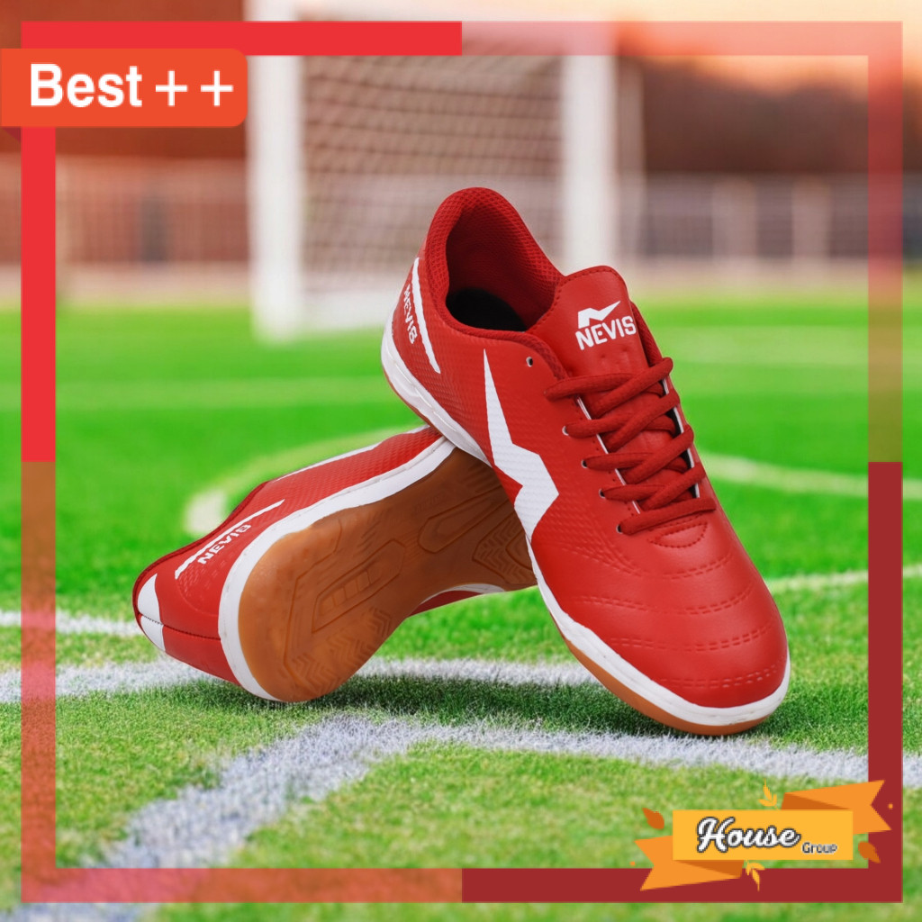 NEVIS Sepatu Futsal Leon Original Sol Karet Anti Licin Bonus Jahit Sol / Sporty Murah