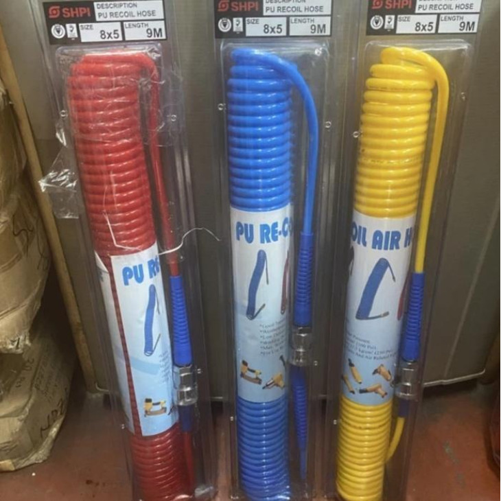 selang sepiral / selang recoil selang kompresor hose 8 ×5mm, 9mtr