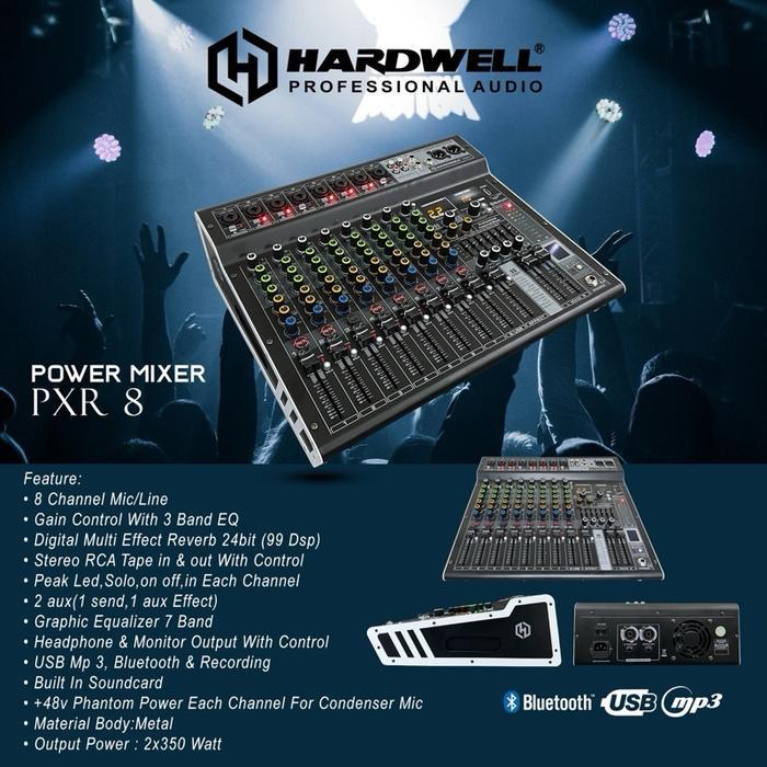 Power Mixer 8 Channel Hardwell PXR 8 Original Ampli Mixer