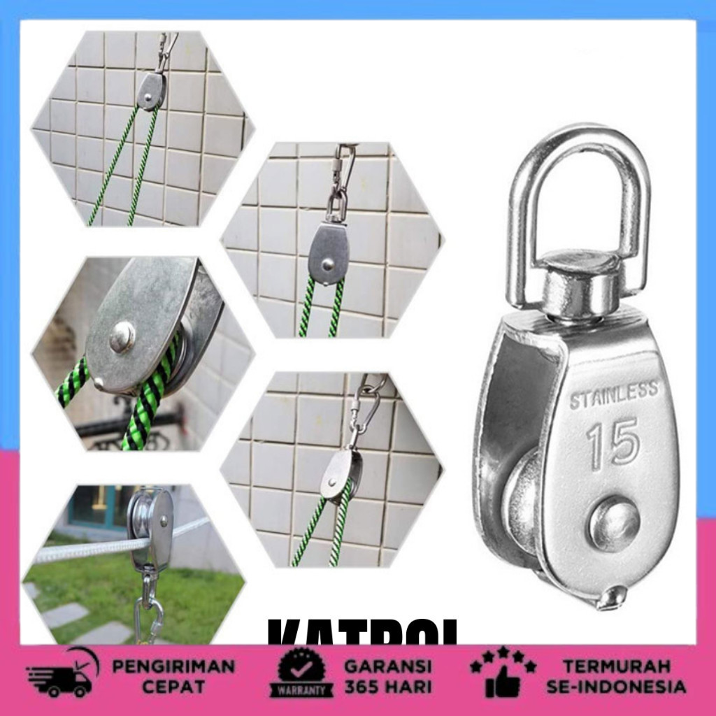 KATROL MINI SERBAGUNA Katrol Kerekan Mini Serbaguna Material Stainless Steel Kuat KATROL