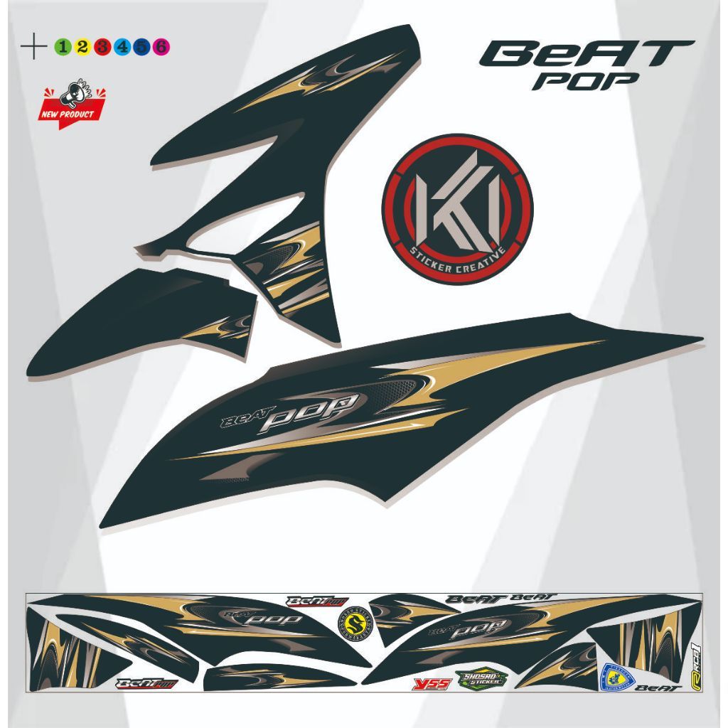 STICKER STRIPING MOTOR BEAT POP MOTIP LIS / STRIPING MOTOR BEAT POP MOTIP POLET LIS K136