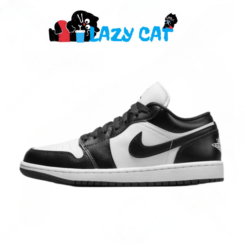 AJ1 Low Panda Hitam Putih/Air Cushion Sepatu Sneaker Klasik  Kulit Full-Grain + Udara Sole – Sepatu 