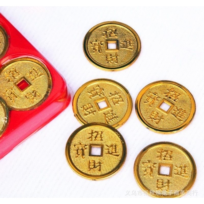 Dekorasi Hiasan Imlek Koin Emas / Pajangan Uang Koin Emas Kecil / Hiasan Uang Imlek