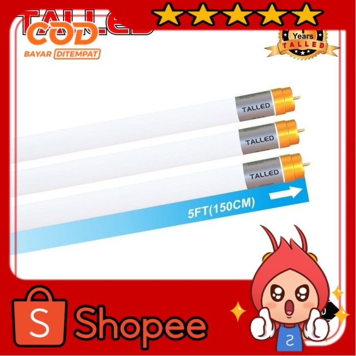 Lampu TL LED T8 22W 150cm Talled Pure White