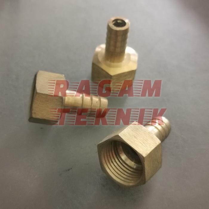 konektor selang nepel 1/2 x 5/8 kuning drat dalam nipple sok hose