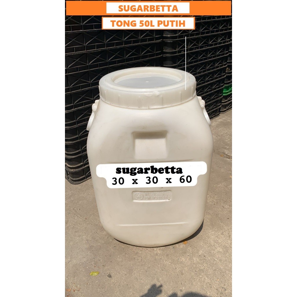 everleafco - Tong drum sampah 50kg putih HDPE Tong drum Tong Sampah Tong Drum 50l