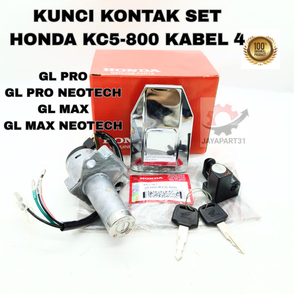 promo spesial KUNCI KONTAK SET HONDA KC5-800 KABEL 4 ASLI ORIGINAL GL PRO, GL PRO NEOTECH, GL MAX