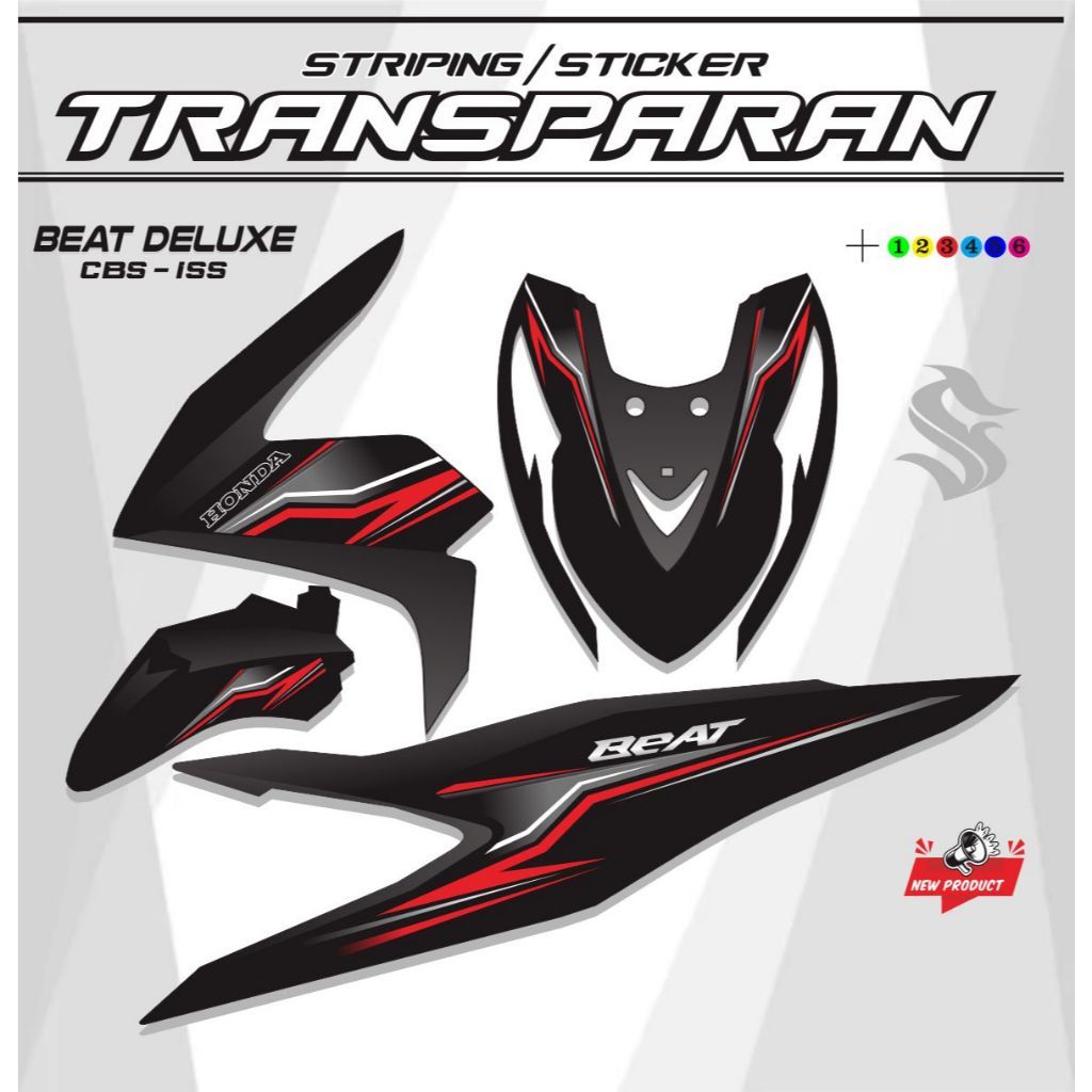 STRIPING TRANSPARAN MOTOR BEAT DELUXE CBS 2020 / 2023