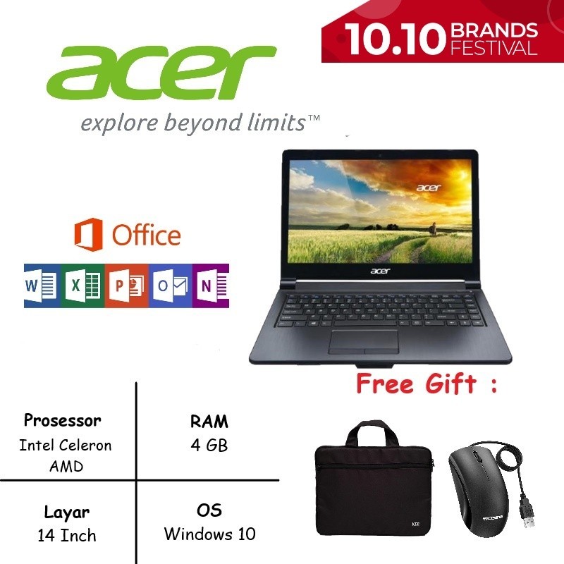 LAPTOP ACER INTEL CELERON/AMD RAM 8GB / SSD 256 WIN 10