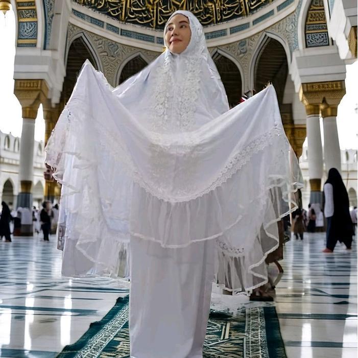 [RAMAI] MUKENA MUTIARA MEWAH CANTIK DAN SUPER JUMBO Katun Nyaman Lembut