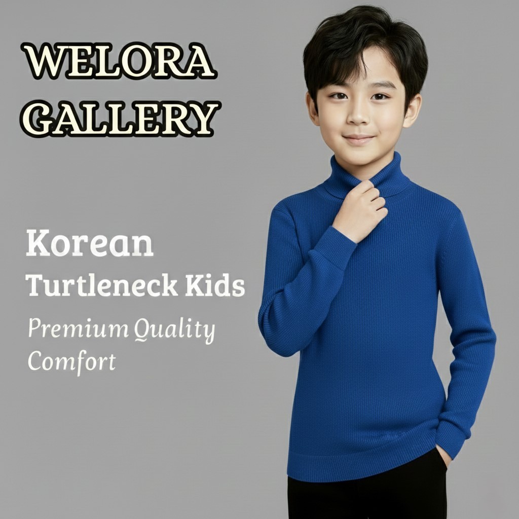 Sweater Rajut Turtleneck Anak Cowok Lengan Panjang Model Korea Style