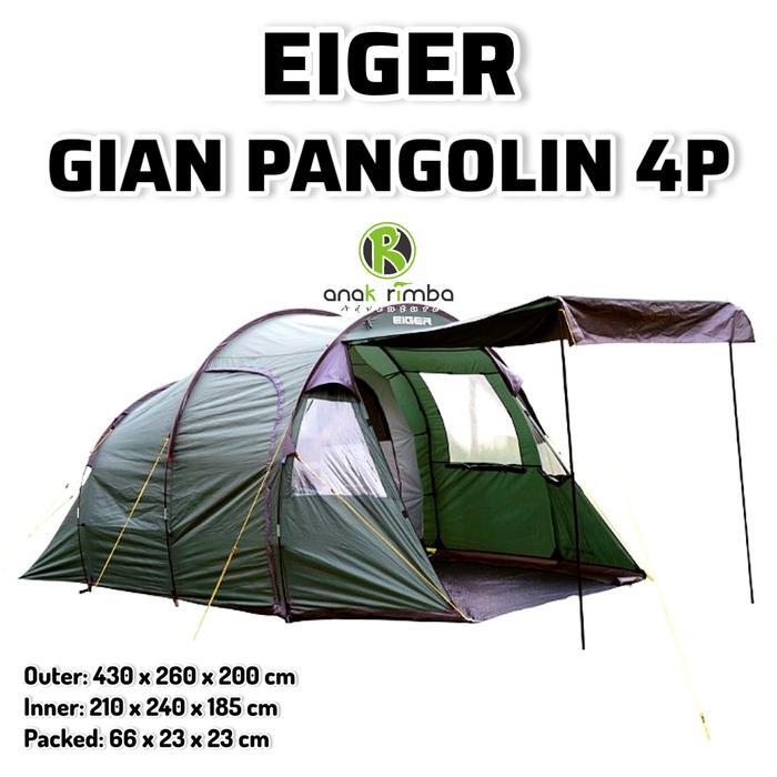 TENDA DOME GLAMPING KAP 4 - 6 ORANG GIAN PANGOLIN 4 EI DOUBLE LAYER