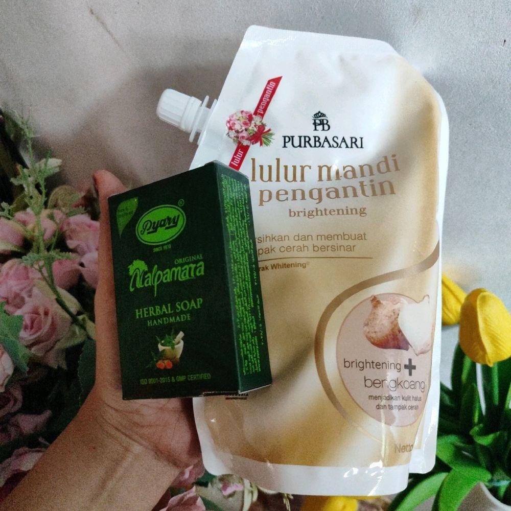 [BHS] Combo mantul sabun nalpamara batang + lulur pengantin purbasari 500g